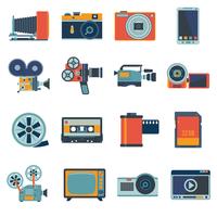 Foto Video Icons Set vector