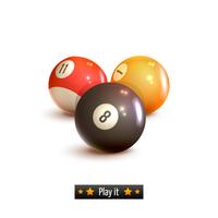 Billiard balls isolated vector
