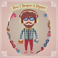 Hipster boy poster vector