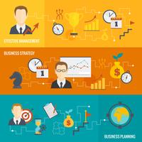 Business strategy planning banner set vector