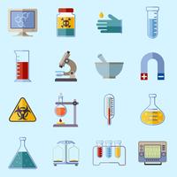 Iconos de equipos de laboratorio vector