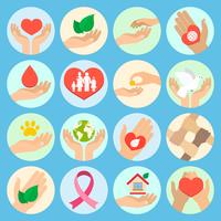 Charity and donation icons vector