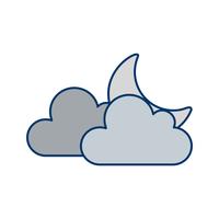 Cloud And Moon Vector Icon