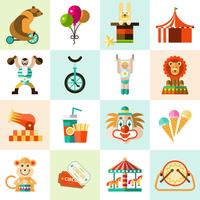 Circus icons set
