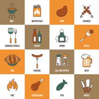 Bbq Line Icons vector