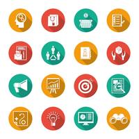 Marketers Flat Icons Set vector