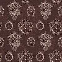 Old vintage clock seamless pattern vector