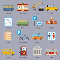 City infrastructure icons vector