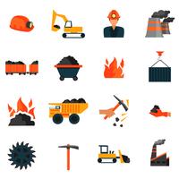 Coal industry icons vector