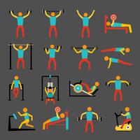 Workout training icons set vector