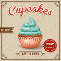 Cupcake cafe poster vector