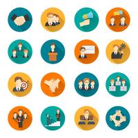 Teamwork flat buttons vector