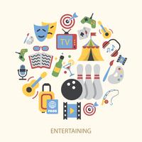 Entertainments icons set vector