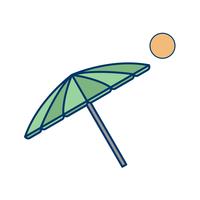 Beach Umbrella Vector Icon