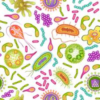 Bacteria and virus seamless pattern color