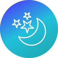 Moon And stars Vector Icon