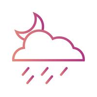 Night Rain Vector Icon