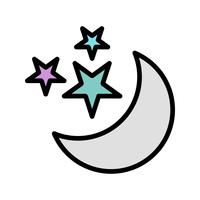 Luna y estrellas Vector icono