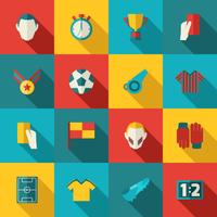 Soccer icons flat vector