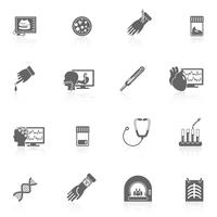 Medical tests icons black vector