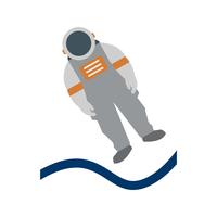 Astronout Landing Vector Icon