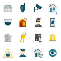 Home security icon flat vector