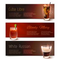 Cocktails banner set vector