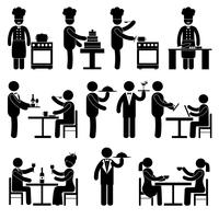 Restaurant employees black vector