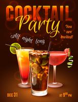 Cocktail party poster vector