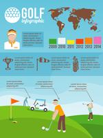 Conjunto de infografías de golf vector