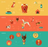 Dog icons banner set vector