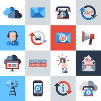 Contact us icons set vector