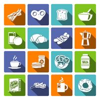 Breakfast icon flat vector