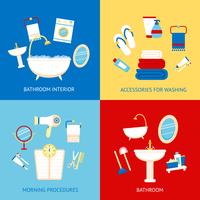 Bathroom flat set vector