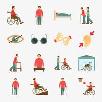 Disabled icons set flat vector