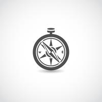 Compass black isolated vector