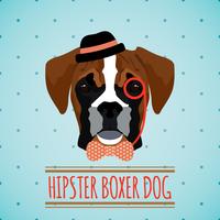 Hipster dog portrait vector