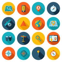 Navigation icon flat set vector