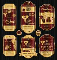 Luxury golden wine label vector