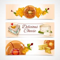 Cheese banners horizontal vector