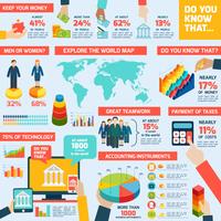 Accounting infographics set vector