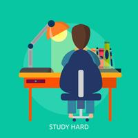 Study Hard Conceptual illustration Design vector