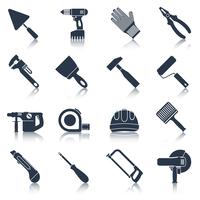 Repair construction tools black vector