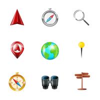 Conjunto realista de iconos de navegación vector