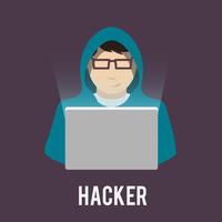 Hacker icons flat vector