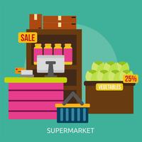 Supermercado Conceptual Ilustración Diseño vector