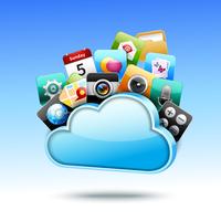 Cloud 3d storage vector