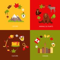 Canada flat icons set