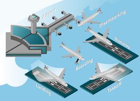 Conjunto de iconos de aeropuerto vector