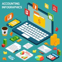 Accounting infographics set vector